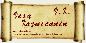 Vesa Kozničanin vizit kartica